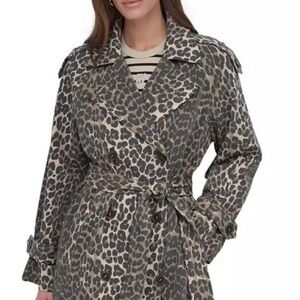 DKNY Animal Print Trench Coat